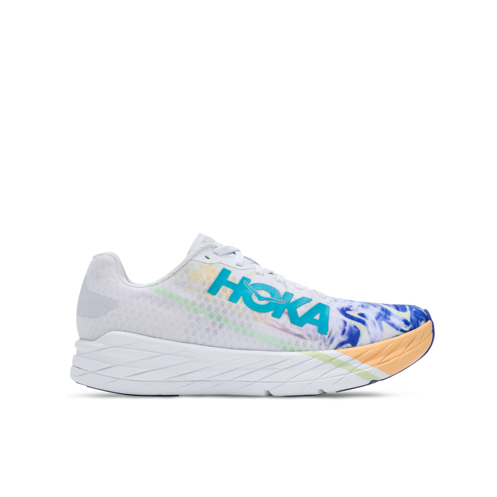 Hoka One One Rocket X White Multicolor Race Running Athletic Shoes Men's Size 13